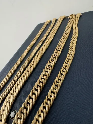 Pulseira Groumet de ouro 18k procedência garantia eterna