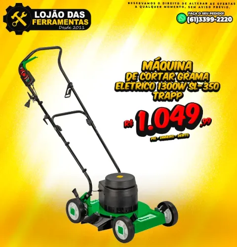 Máquina de Cortar Grama Elétrico 1300w Sl-350 Trapp