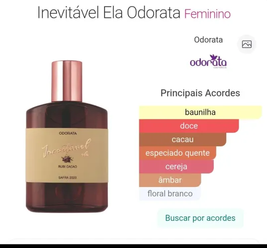 Parfum Rubi Cacau Inevitável 100ml  Ela Odorata 