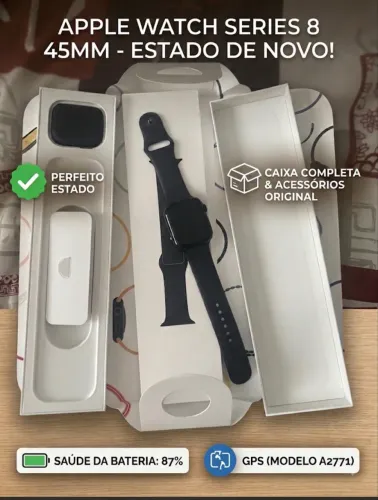 Apple Watch Series 8 45mm GPS - Meia-Noite (Midnight)