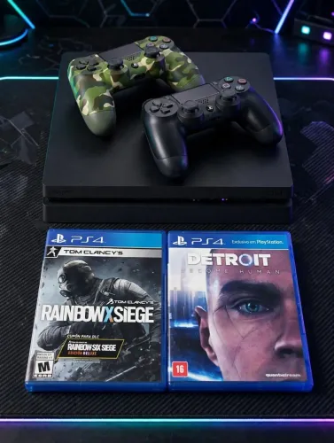 Vendo PS4 SLIM 500GB ACOMPANHA 2 CONTROLES E 2 JOGOS