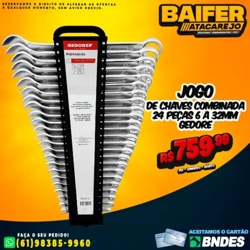 Jogo de Chaves Combinada 24 Pçs 6 a 32mm Gedore