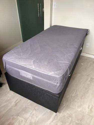Cama Baú Solteirão com Colchão Molas Ensacadas Individualmente