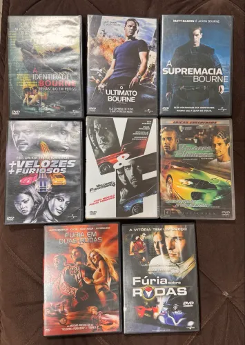 Kit 8 Filmes Clássicos De Ação Em DVD (Velozes E Furiosos/ Trilogia Bourne)