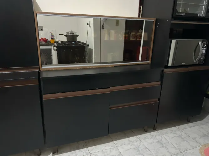 Armário Completo de Cozinha - Preto