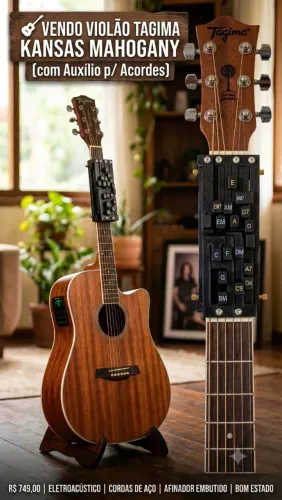 Violão Tagima Kansas Mahogany Eletroacústico com Auxílio para acordes