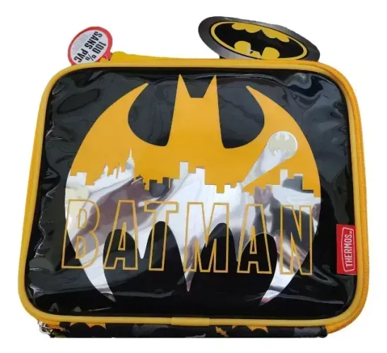 Lancheira Macia Thermos Kids Batman Térmica Preto E Amarelho Batman