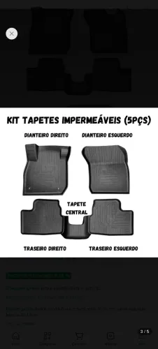 Tapete borda elevada para novo polo, virtus 2018