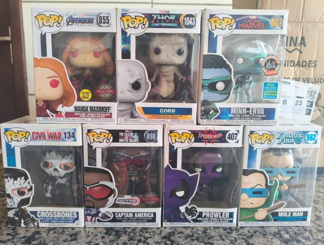 Lote Funkos Marvel 7 funkos