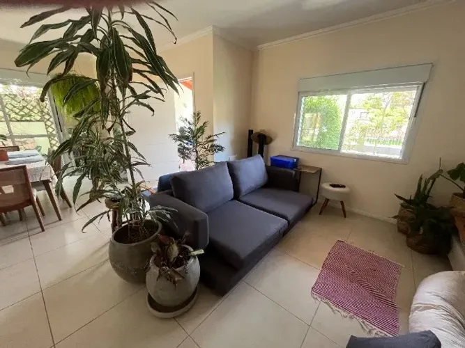 Sofá Linho 4 lugares HABITATO Sofás - Cinza chumbo 2 metros