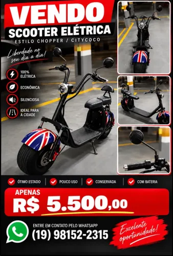 Scooter Elétrica Citycoco 2025 - Pouco Uso - Excelente Estado