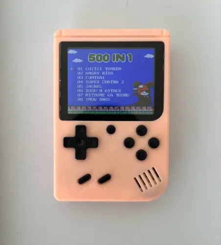 Mini Game Portátil Retrô 500 Jogos 8 Bits Tela Colorida Recarregável + Cabo AV - Novo