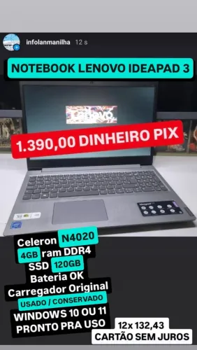Notebook Lenovo com garantia loja