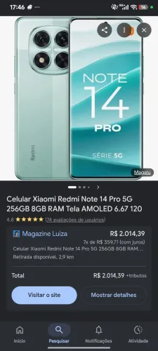Celular Xiami Redimi 14 pro