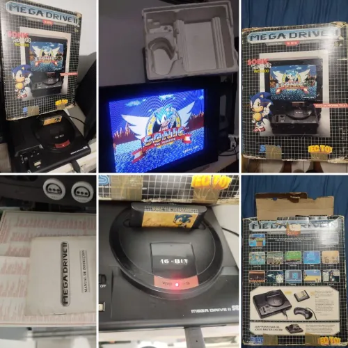 Mega Drive 2 na caixa completo