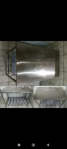 Bancada em Inox com Paneleiro 120 x 70 x 90