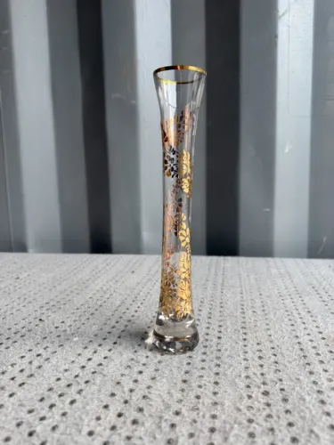 Vaso silver city glass company bordado a ouro