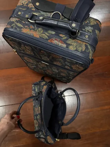 Mala de Viagem Vintage Jaguar + Bolsa - Conjunto