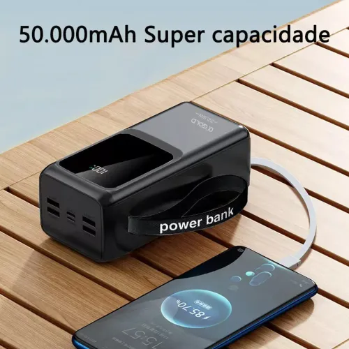 Carregador Power Bank 50.000mah Portátil Turbo Rápido 22.5w 