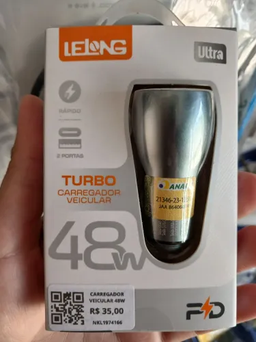 Carregador veicular 48w ( USB e USB-C)