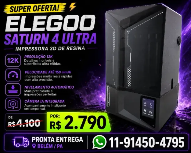 Impressora 3d resina Elegoo Saturn 4 Ultra 12k