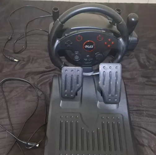 Volante Racing Wheel T6 Dazz + Pedais  - Semi Novo