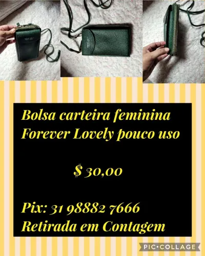 Bolsa carteira feminina e porta celular