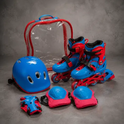 Kit Patins Infantil 2 em 1 Tam. 28-31 com Capacete e Proteções