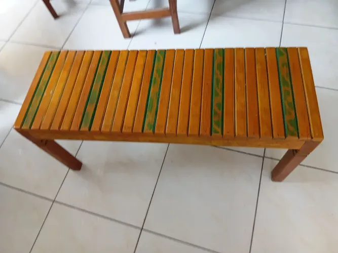 Banco ou banqueta de madeira de demolição Rústico 1 metro comprimento 