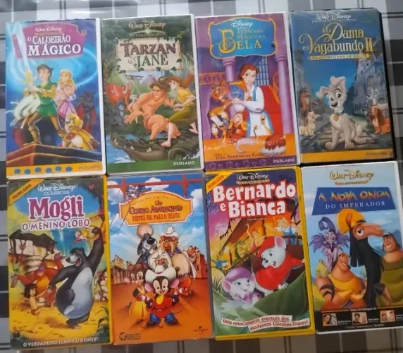 Lote 8 vhs juntos dublado Disney