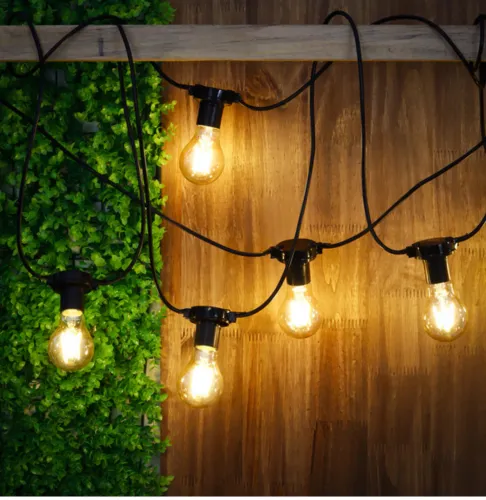 Cordão de Luz Preto 10m 10 Soquetes