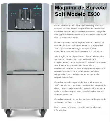 Máquina De sorvete E930