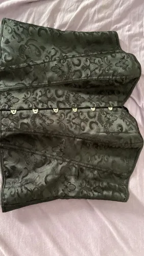 Corset Corpete Preto Jacquard Estruturado Estilo Gótico / Vitoriano