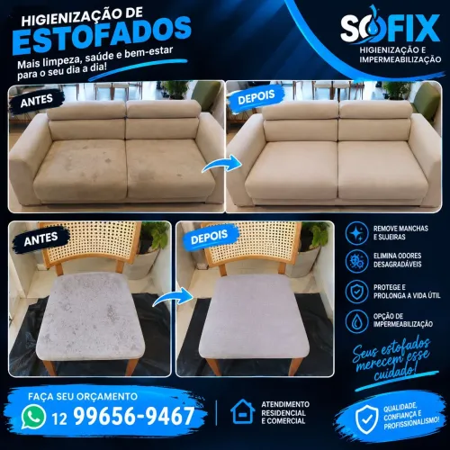 Higienização e impermeabilização de estofados