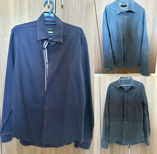 kit de 7 camisas sociais tamanho g de grandes marcas