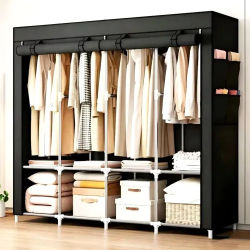 Guarda Roupa Portátil Preto Casal<br>R$ 200,00<br>Entrega Inclusa