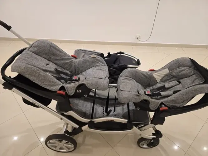 ABC Design Zoom para Gêmeos | Completo + 2 Bebês Conforto + Isofix