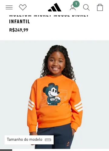 Camisa moleton adidas original infantil