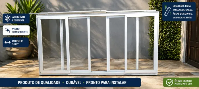 Janela de Alumínio com Vidros - 1,90m x 1,00m