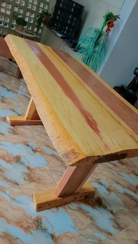 Mesa rustica madeira maciça 8cm espessura