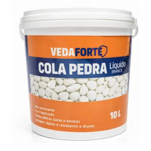Cola Pedra Fixador de Pedras Branco para Jardim Veda Forte [10 Litros] 