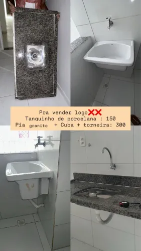 Tanquinho porcelana, pia de granito 