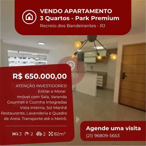 Apartamento à venda, no Park Premium Recreio Residences em Rio de Janeiro, Recreio dos Ban