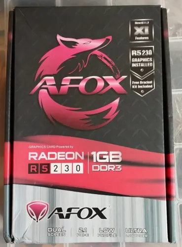 Placa de video afox r5 230 1gb funcionando completa com caixa.