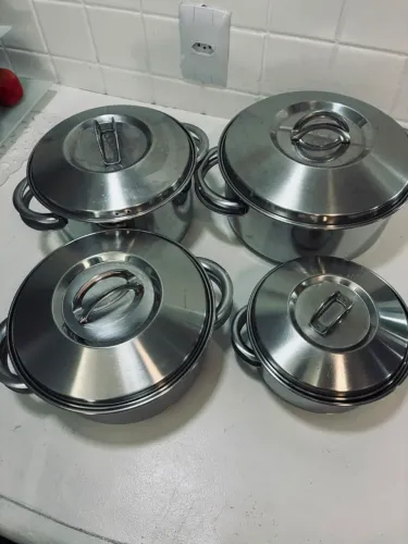 Jogo de panelas tramontina aço inox
