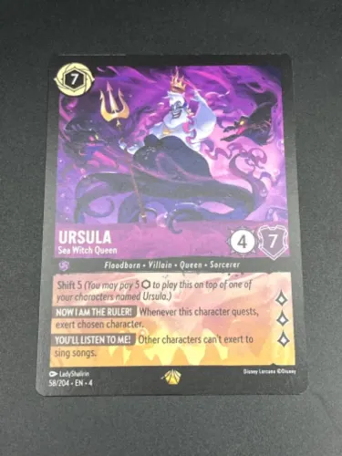 DISNEY LORCANA TCG URSULA CARTA COLECIONAVEL ORIGINAL LEGENDARIA