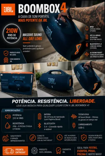 JBL Boombox 4 Nova na Caixa - Com Garantia JBL