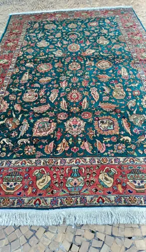 Tapete Persa Tabriz Iraniano Legítimo (Assinado) - 3,25 x 2,25m