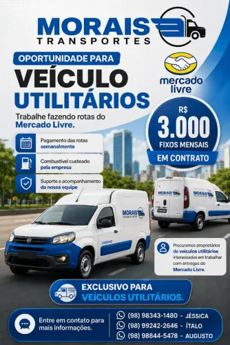 OPORTUNIDADE PARA VEÍCULO UTILITÁRIOS