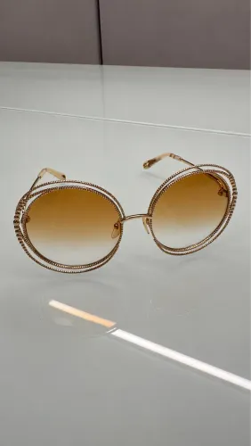 Título para OLX Óculos de Sol Chloé Dourado Redondo Original